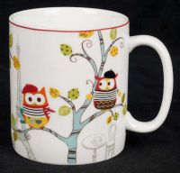 Enchanted Woods Paris Beatnik Owls Oversized Coffee Mug